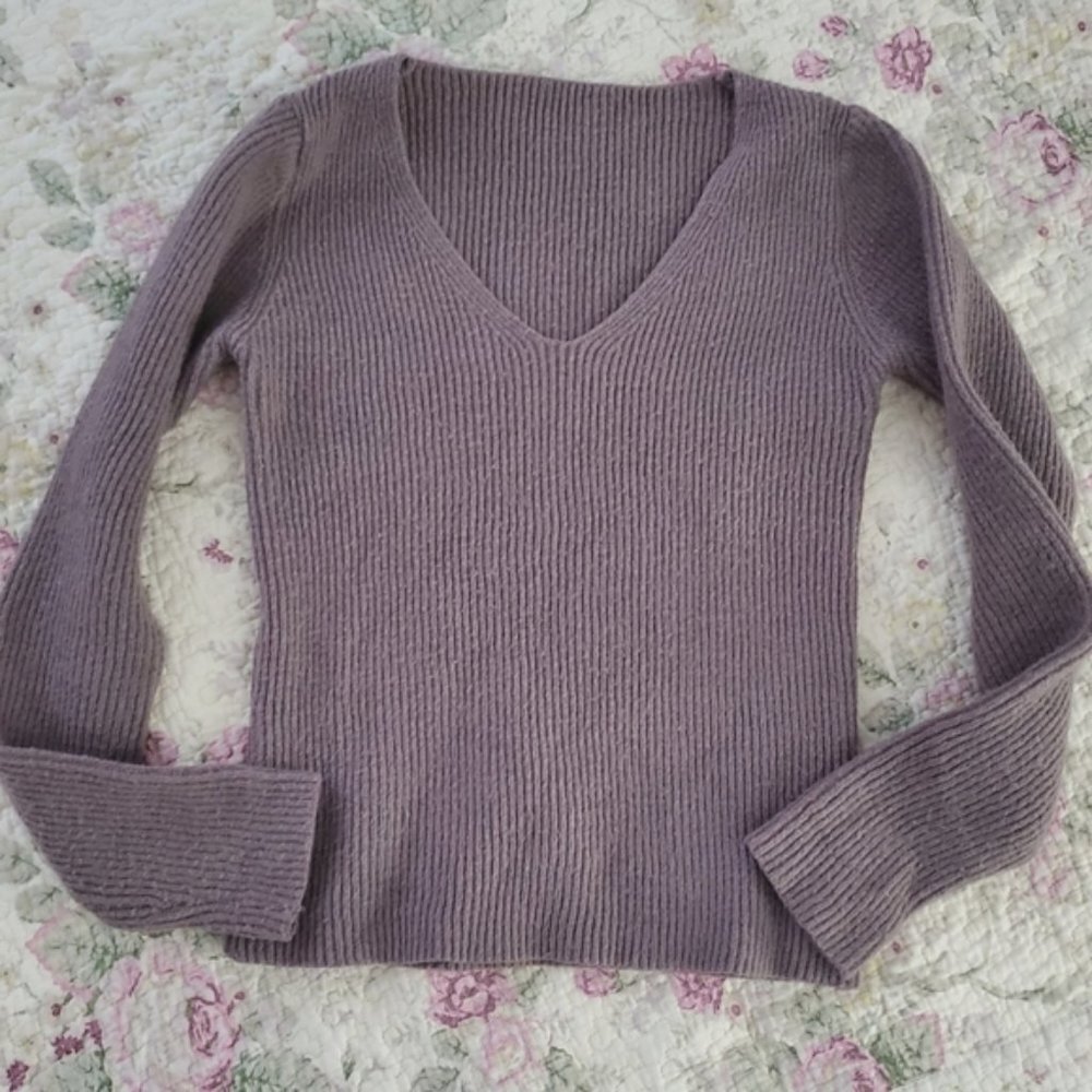 Knit Taupe Brown Sweater- S